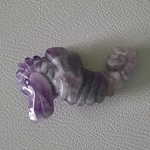 Dream amethyst seahorse crystal carving